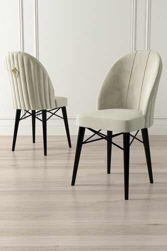 Esszimmerstuhl-Set Ritim Cream, 6 Stück