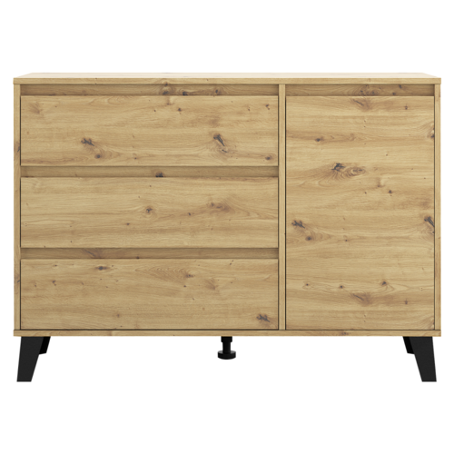 BOGAN 1D3S komód, tölgyfa artisan