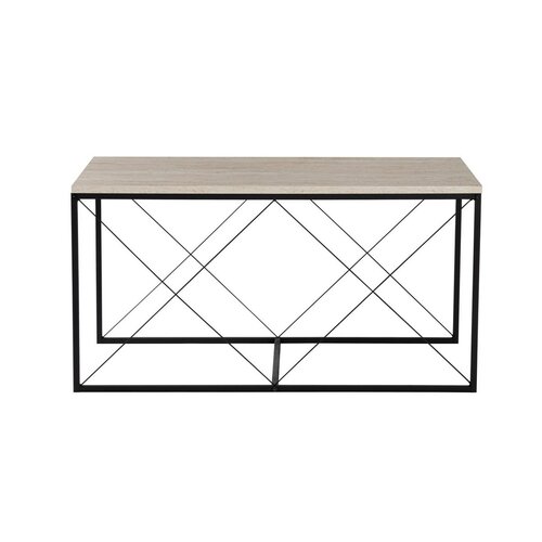 Set de măsuțe de cafea Defne Black andTravertine, 3 buc.