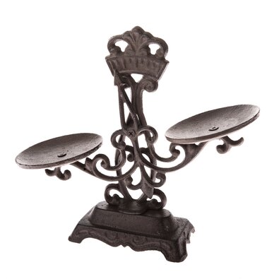 Cântar decorativ din fontă, negru, 22 x 15 x 9 cm#REFERINȚĂ!
