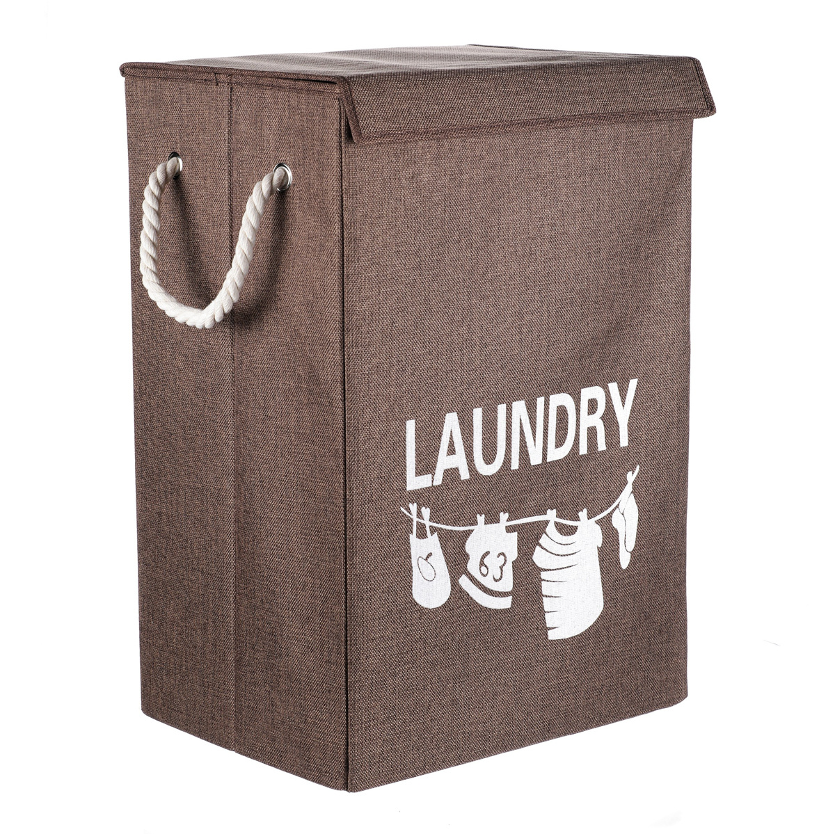 Kosz płócienny na brudną bieliznę LAUNDRY 40 x 30 x 60 cm, brązowy