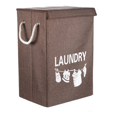 Кошик для білизни з полотна LAUNDRY 40 x 30 x 60см, коричневий
