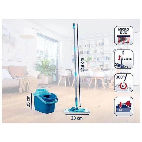 Leifheit Set PowerClean M + náhrada micro duo ZDARMA 55515