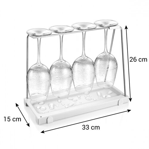 Tescoma Borospohár tartó FlexiSPACE, 33 x 14,8 cm,csepegtető tálcával