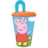 Műanyag gyerek pohár szívószállal  Peppa Pig 430 ml