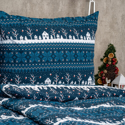 Lenjerie de pat 4Home Winter village, din bumbac, 160 x 200 cm, 70 x 80 cm