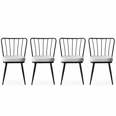 Set de scaune de sufragerie Yildiz White and Black, 4 buc.