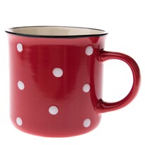 Keramični vrč Polka dot 470 ml, rdeč