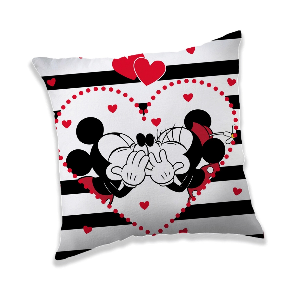 Pernă Jerry Fabrics Mickey și Minnie in Stripes, 40 x 40 cm e4home.ro