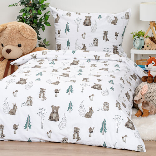 Lenjerie de pat din bumbac 4Home Forest Friends, 140 x 200 cm, 70 x 90 cm