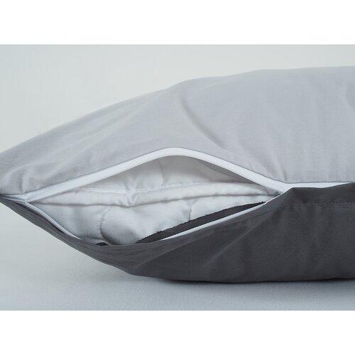 B.E.S. Petrovice Baumwollbettwäsche Double Face Anthrazit/Grau, 140 x 220 cm, 70 x 90 cm