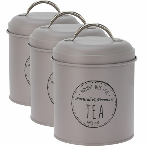 Set de cutii metalice pentru alimente Excellent Houseware 11 x 16 cm, 3 buc, maro