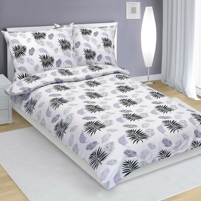 Lenjerie de pat creponată Bellatex Feather violet, 140 x 220 cm, 70 x 90 cm