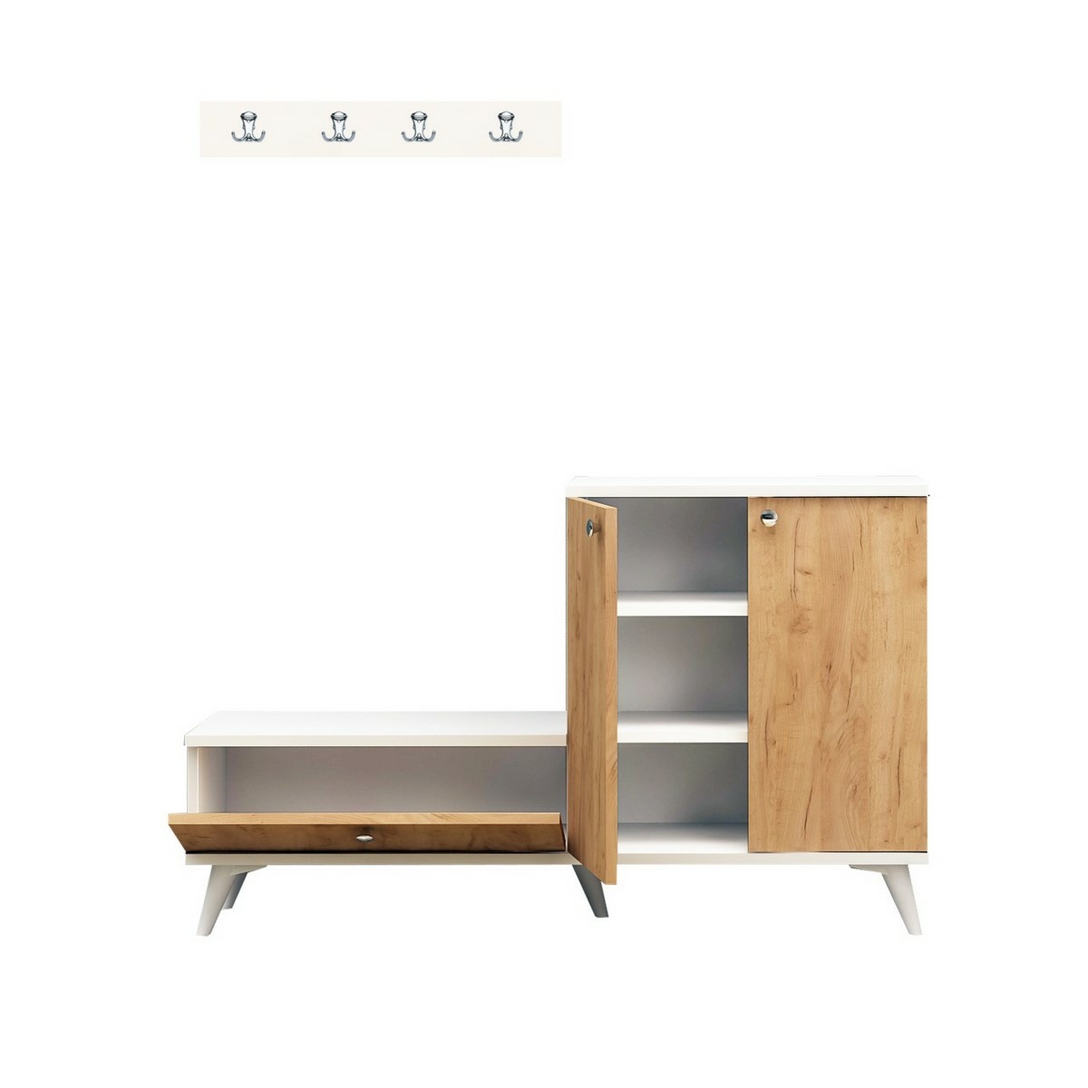 Predsieňová zostava Fiel Oak and White