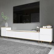 TV-Lowboard mit Schränken Imej White and Gold