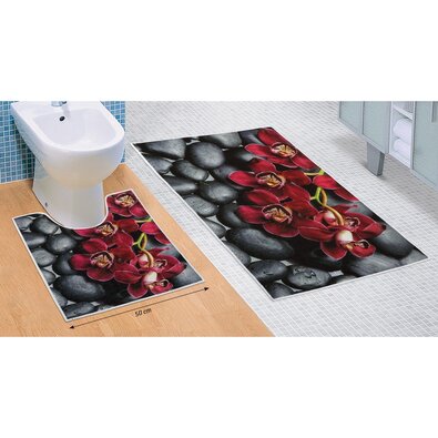 Komplet dywaników łazienkowych Orchidea 3D, 60 x 100 cm, 50 x 60 cm