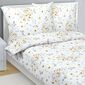 Bellatex Крепова постільна білизна Квіти сірий, жовтий, 140 x 200 см, 70 x 90 см