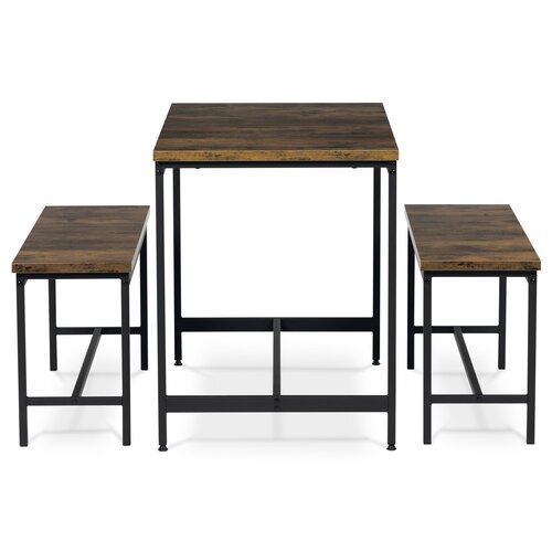 Set de masă cu 2 bănci OLD WOOD , 110 x 60 x 75 cm