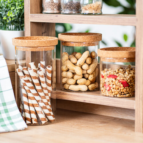 4Home Cork üvegedény fedővel, 450 ml
