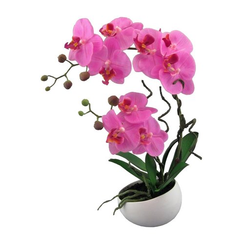 Umelá Orchidea v kvetináči ružová, 42 cm