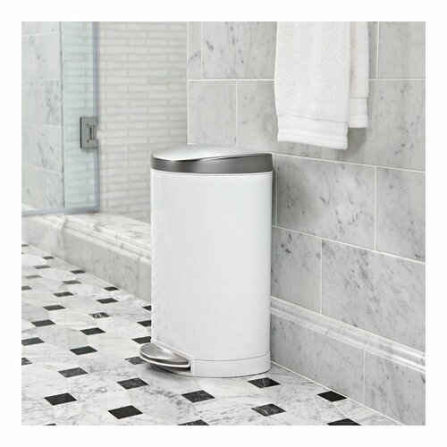 Simplehuman Polkrožni koš z pedalom 10 l, bela