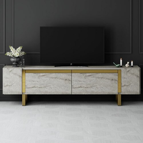 Măsuță TV Yildiz Travertine and Gold