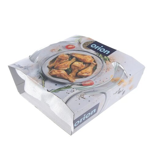 Orion Steklena pekáč s pokrovom okrogel pr. 23 cm