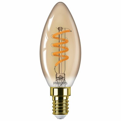 Philips LED filament žárovka E14 B35 2,5W (15W) 1800K stmívatelná, jantarová