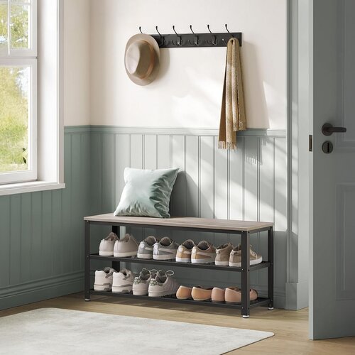 Stojan na topánky E1078 GREY, sivý, 2 poschodia