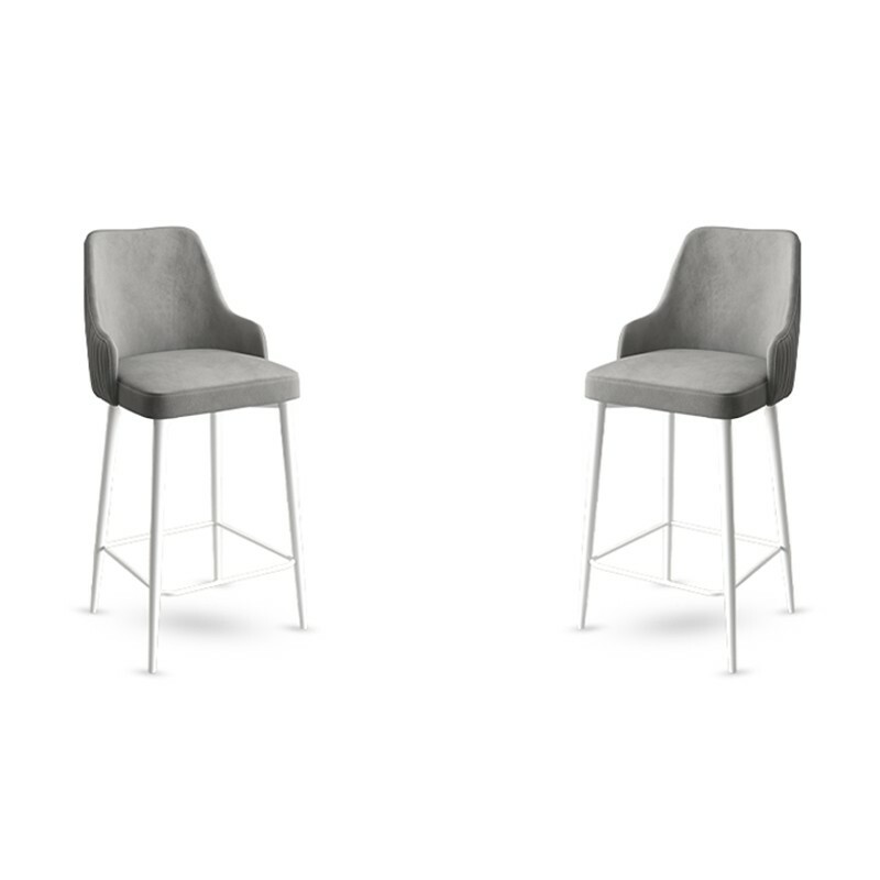 Enox Grey and White bárszék szett, 2 db, 2 db