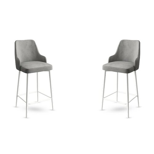 Sada barových židlí Enox Grey and White, 2 ks