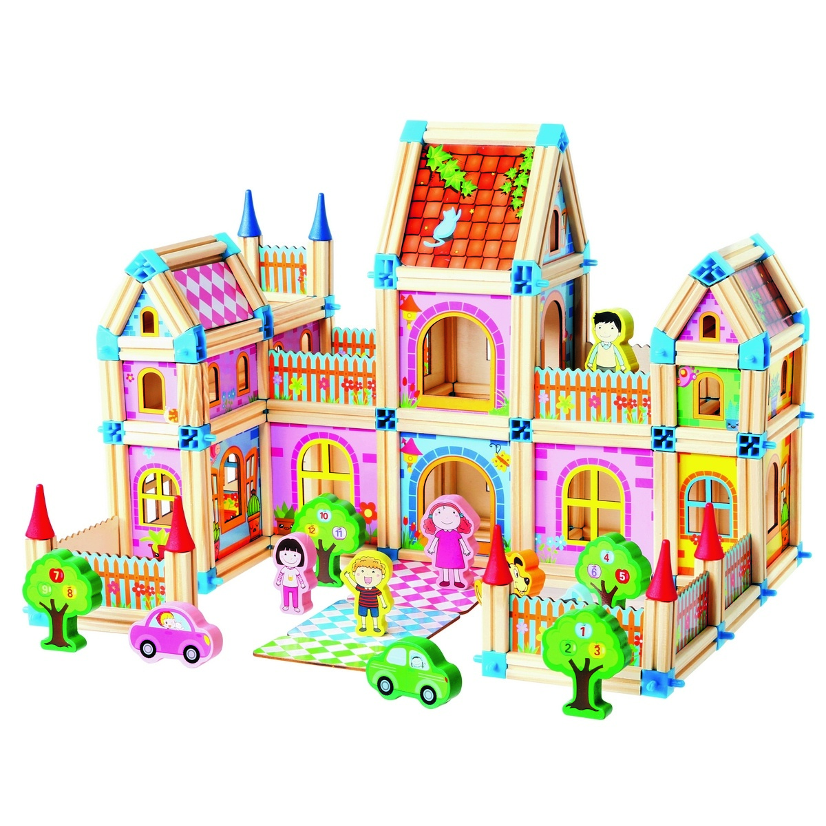 Joc modular din lemn Mertens Castel mare, 268 piese