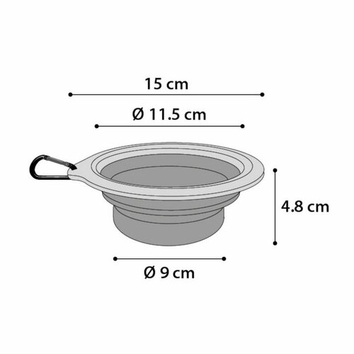 Flamingo Silikonska potovalna skodelica 375 ml,modra/siva