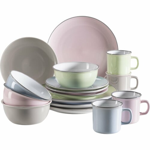 Mäser Set de veselă 16 piese MAILA – mix albastru deschis