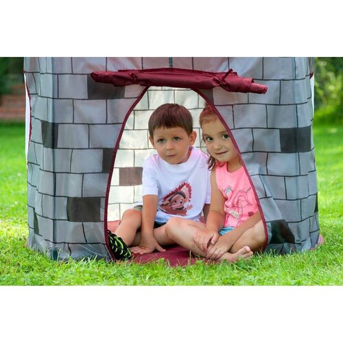 Baby Mix Kinderzelt Burg Grau, 105 x 125 cm