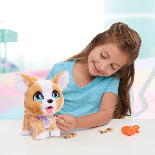 FurReal Poop-A-Lots Corgi, cățeluș interactiv,maro deschis/alb
