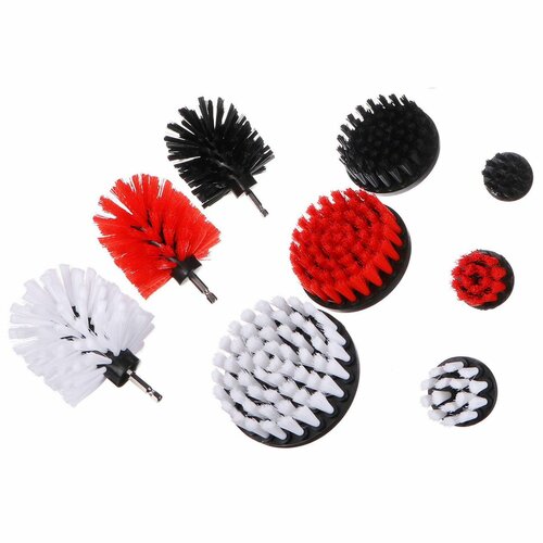 Sixtol Komplet krtačk za vrtalko za čiščenjeavtomobila CAR DETAILING DRILL BRUSH 9, 9 kos