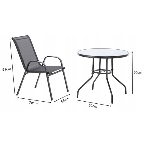 Aldotrade Set de mobilier de grădină LUKO, negru,5 piese