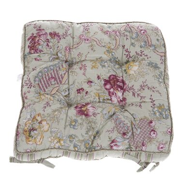 Prešiti sedežni blazinček Květy, siv, 40 x 40 cm