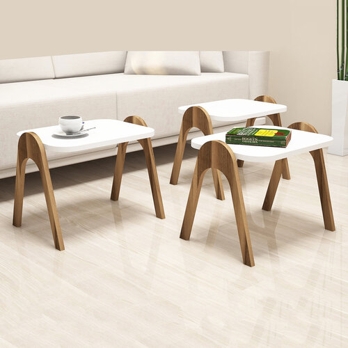 Măsuță auxiliară Paris White, 3 buc.