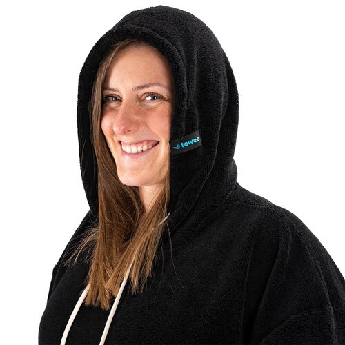 Poncho Towee Surf MONO negru, 70 x 100 cm