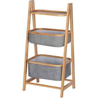Wenko Bambusový regál s 1 policí a 2 koši Bahari, 91 x 34 x 44 cm