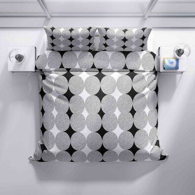 Bombažna posteljnina Čudoviti krogi , 140 x 200 cm, 70 x 90 cm