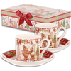 Darilni set 2 božičnih skodelic s podstavki Gingerbread 70 ml