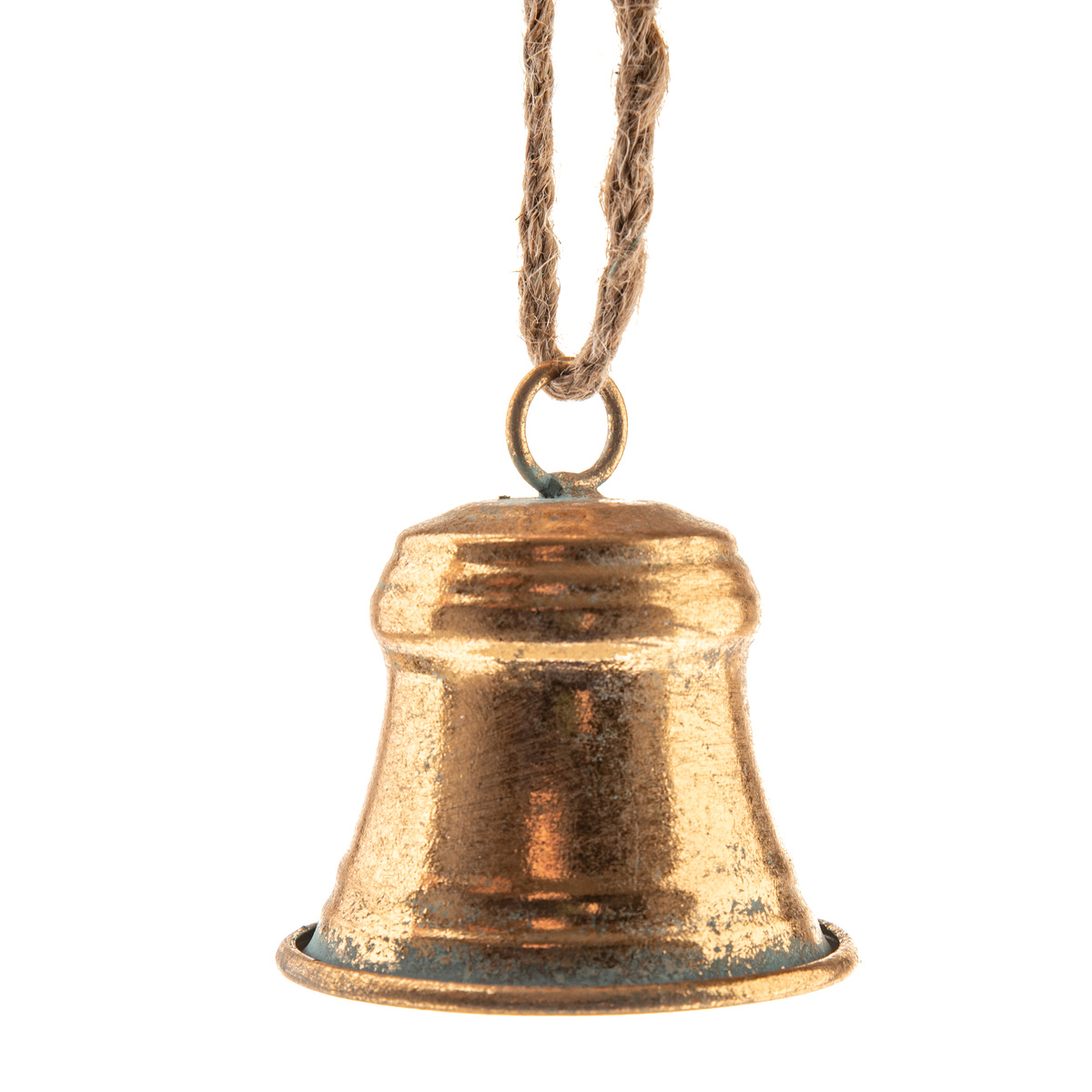 Metalowy dzwonek 7,5 cm, kolor złoty, rustykalny