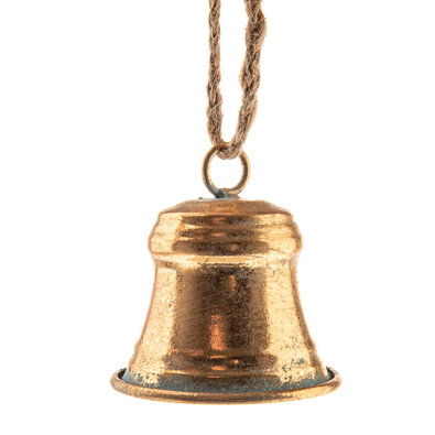 Clopoțel metalic 7,5 cm, culoare auriu, rustic