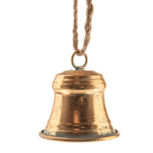 Metalowy dzwonek 7,5 cm, kolor złoty, rustykalny