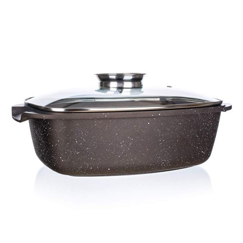 Banquet Pekáč s nepřilnavým povrchem PREMIUM Dark Brown 39,5 x 22 x 11 cm, s poklicí s aroma knobem