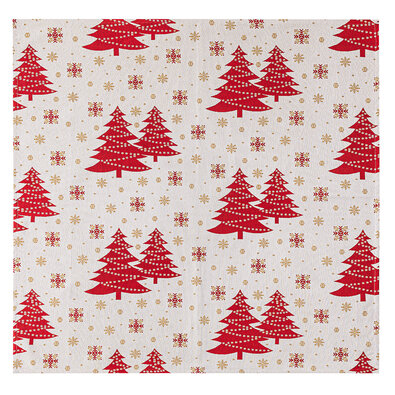 Weihnachtstischdecke Gobelin Bäume, 100 x 100 cm