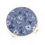 Bellatex Sitzkissen DITA rund glatt Karo mit Blume blau, 40 cm